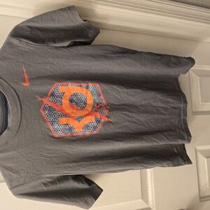 Gray  NIKE T-Shirt with Orange Graphic